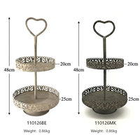Support à gâteau en métal à trois ou deux étages, taille personnalisée, blanc, écologique, robuste, pour mariage, thé de l'après-midi
