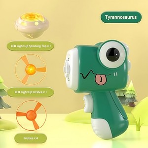 Niños brillan plástico libélula giratoria giroscopio lanzador juguete dinosaurio forma platillo volador pistola juguete al aire libre - Product Image 2