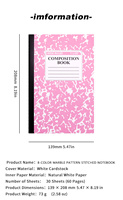 Carnet de notes en papier offset de haute qualité à motif marbré, durable, reliure centrale, personnalisable avec logo, pour l'école