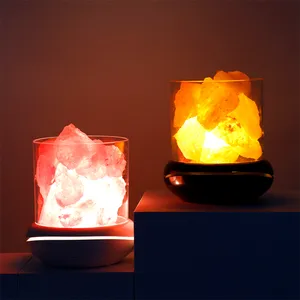 JOYSAME חדש עיצוב USB ארומתרפיה ההימלאיה מלח מנורת לילה אור צבע שינוי בית דקו אוויר מטהר טבעי מלח סלעים