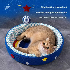 Nid pour chat intégré avec corde de chanvre résistante à l'usure et anti-déchirure, griffoir à motif solide et accessoire de lit pour griffoir à griffes - Product Image 2