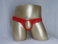 Sous-vêtements pour hommes ouverture frontale U poche convexe dentelle fleur maille transparente hommes sous-vêtements Sexy hommes Jockstrap