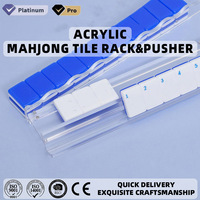Transparenter 2-in-1 Klassischer Langlebiger Kunststoff-Schiebestangen-Kartensortierer für Amerikanisches/Jüdisches Mahjong, Spielzeug für 4 Spieler
