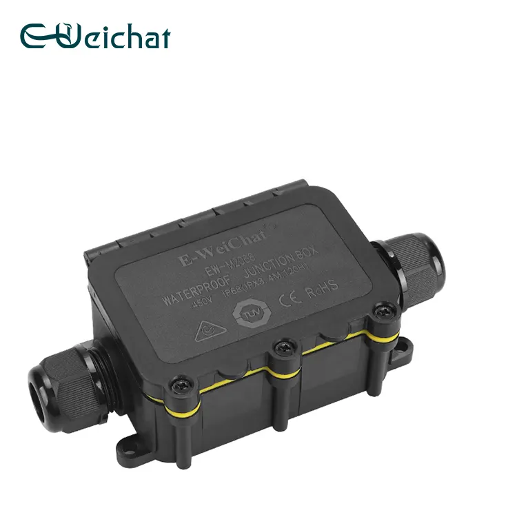 Factory Weichat M2068 2 Way Electrical Power Wires Connecting PA66 Outdoor LED Garden Lighting IP68 Waterproof Junction Box