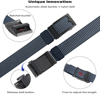 Alfa homme ceinture à cliquet en Nylon avec boucle coulissante automatique