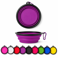Bol de voyage pliable en silicone pour chien, gamelle anti-glouton pour nourriture et eau, pour animaux de compagnie, pliable, étanche et léger