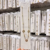 Kalung Baja Anti Karat Lapis Emas 18K Anti Luntur Tahan Air Terlaris, Kalung Liontin Campuran Daun Semanggi Bunga Matahari Beruang Teddy