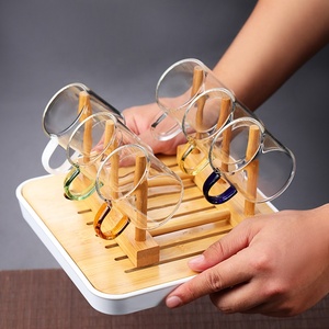 Set di 6 <span class=keywords><strong>Tazze</strong></span> Personalizzate <span class=keywords><strong>da</strong></span> 100ml, Piccole <span class=keywords><strong>Tazze</strong></span> <span class=keywords><strong>da</strong></span> Tè <span class=keywords><strong>Trasparenti</strong></span> con Manico Colorato, Tazzine <span class=keywords><strong>da</strong></span> Caffè e Acqua in Vetro - Product Image 3