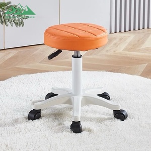 <span class=keywords><strong>Tabouret</strong></span> de bar <span class=keywords><strong>blanc</strong></span> réglable en hauteur Wayon avec base pivotante et roulettes pour îlot de cuisine, bureau ou usage commercial - Product Image 4