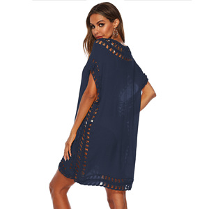 Abito Kaftano da Spiaggia da Donna con Scollo a V, Lavorazione a Uncinetto, Sexy, Scavato, Vestibilità Ampia, Maniche a Pipistrello, Stile Vintage, Modello 1965 Ten - Product Image 5
