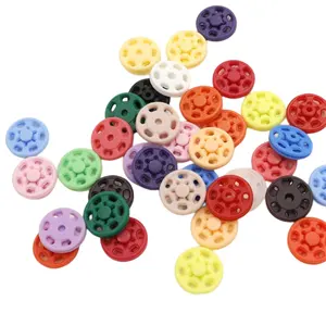 Decorative plastic snap on press stud fastener rivet 4 part round button clasp buckle poppers closures for children clothing