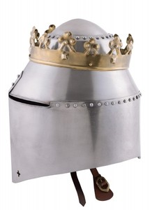 Casque royal personnalisé avec couronne, en acier, fait main, style médiéval, armure avec doublure en cuir, coiffe décorative - Product Image 3