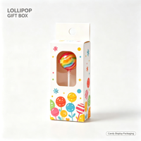 Boîte en papier personnalisée avec trou de suspension pour l'emballage de sucettes, boîte en papier imprimée pour présentation en magasin