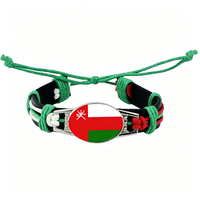 Bracelet tissé personnalisé avec le drapeau du Maroc, bracelet tressé réglable pour encourager lors des événements sportifs, cadeau pour les fêtes