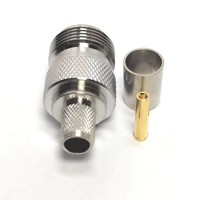 50 Ohm N Female Crimp Solder for RG58 LMR195 RG223 RG142 RG400 LMR240 H155 LMR300 RG6 LMR400 RG8 RG213 RG214 Cable RF Connectors