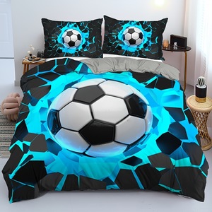 100% Microfiber Soccer Queen Bedding Set for Boys Golden Stadium Print <strong>Duvet</strong> <strong>Cover</strong> <strong>Football</strong> Fans Themed Home Textile Set 3PCS - Product Image 6