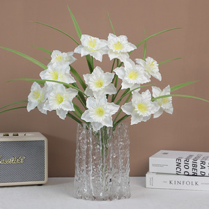 Lot de fleurs artificielles Ruilisi, narcisses jaunes et blancs en soie, décorations pour mariage et maison, accessoires de photographie en extérieur - Product Image 2