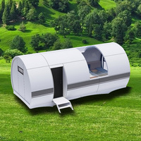 Extérieur camping espace préfabriqué maison capsule avec salle de bain forme ronde mini hôtel mobile intérieur de luxe