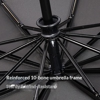 Paraguas Plegable de Fibra de Carbono de 10k Colores, Totalmente Automático, con Tubo de Hierro, Reforzado y Ampliado, de Doble Uso, para Sol y Lluvia