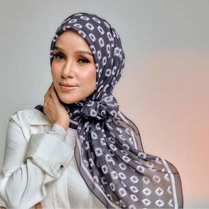 Venta caliente Tudung Premium algodón gasa estampado árabe islámico musulmán para mujer Foulards bufandas y chales Hijabs mujeres musulmanas - Product Image 4