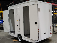 Remorque de toilettes portable pliable avec salle de bain, design écologique et durable pour appartement, sur roues