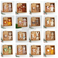 Coffret cadeau nouveau-né bio Hello World bébé coffret cadeau bébé mousseline couverture en coton dentition bébé bavoir hochet jalon ensemble de jouets en bois