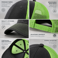 Casquette de baseball vintage personnalisable en maille respirante et imperméable, réglable, pour activités de plein air et sport