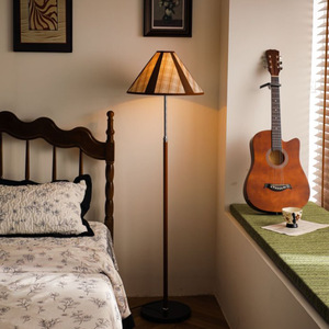 Art Floor Lamp With Woven Shade Metal Body Led Light Tricolor Living Room Bedroom <b>Standing</b> Lamp - Product Image 4
