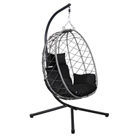 Fauteuil suspendu en rotin pour balcon extérieur, structure stable, style moderne, chaise de balançoire de loisirs pour la maison et le jardin