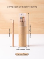 Mini crayons de couleur avec taille-crayon intégré, en bois naturel, tube hexagonal en kraft, cadeau pour enfants, non toxique, rentrée scolaire, logo personnalisé, OEM