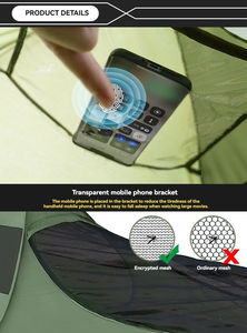 Sac de couchage moustiquaire adulte à ouverture rapide en 2 secondes, type hybride automatique, 3 saisons, super long, été, polyester, portable, extérieur - Product Image 5