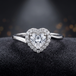 Fancy <b>CZ</b> Silver <b>Ring</b> Heart <b>CZ</b> <b>Ring</b> 925 Silver Engagement <b>Ring</b> - Product Image 2