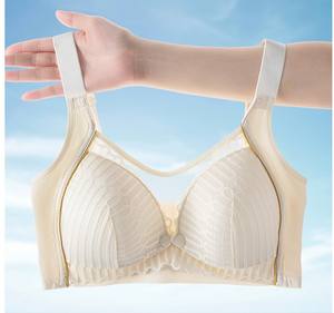 Gran oferta, cómodo sujetador <span class=keywords><strong>de</strong></span> maternidad para amamantar con encaje <span class=keywords><strong>de</strong></span> algodón bordado para mujer, diseño abierto frontal fácil <span class=keywords><strong>de</strong></span> dormir para el <span class=keywords><strong>embarazo</strong></span> - Product Image 4