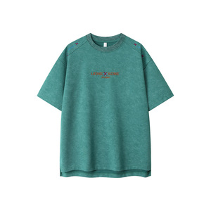 Nouveau T-shirt décontracté pour homme 2026 en mélange de coton délavé, brodé, à manches courtes et coupe décontractée de haute qualité - Product Image 4