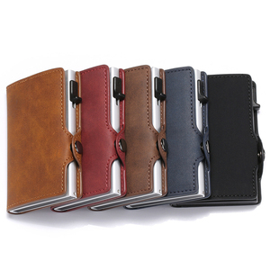 Portacarte di Credito da Uomo in Alluminio RFID, Portafoglio Vintage in Pelle con Fermasoldi - Product Image 5