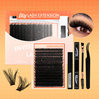 Kit d'extensions de cils en grappe, auto-adhésifs, 12mm 20mm, cils en grappe volumineux, vente en gros