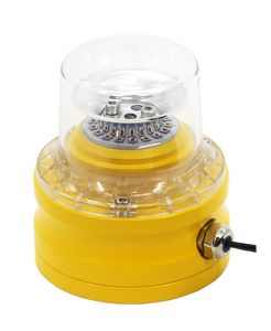 Segnalatore luminoso <span class=keywords><strong>lampeggiante</strong></span> a bassa intensità per ostacoli aeroportuali Tipo C (60-90 Fpm) GIALLO / BLU 40 cd al crepuscolo e di notte - Product Image 1