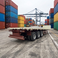 Semi-remorque plateau porte-conteneurs en gros, 40 pieds, trois essieux, en acier, certifiée DOT pour le transport de conteneurs et de machines au Moyen-Orient