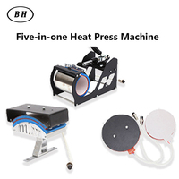 Machine de presse à chaud 5 en 1 pour T-shirt, imprimante à transfert thermique utilisée pour les vêtements, chapeaux, tissu, tasses en cuir, impression