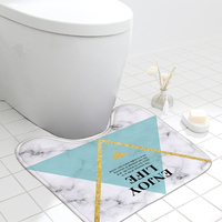 Tapis de bain antidérapant carré 45*45cm, style simple et tendance, imprimé, absorbant l'eau, doux, écologique, pour salle de bain et toilettes