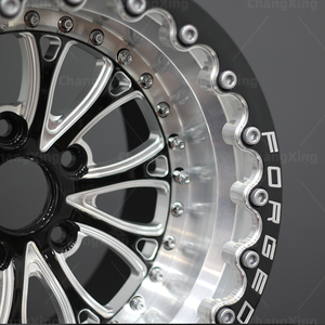 Thực sự bắn 5*139.7 Đen beadlock giả mạo bánh xe 1/2 mảnh 17x4.5j 18x10j 15x10j bánh xe rèn tùy chỉnh với quá trình đánh bóng - Product Image 3