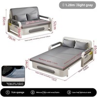 OEYTREE Sofá Cama de Tela Nórdico Moderno Minimalista de Alta Gama Plegable Multifuncional para Sala de Estar de Apartamento Pequeño