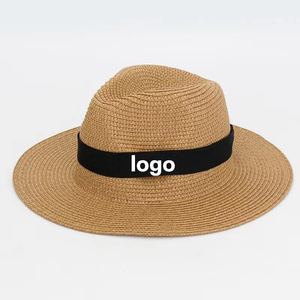 Vente chaude été unisexe chapeau de paille large bord boucle carrée pliable Panama Design décontracté extérieur <span class=keywords><strong>plage</strong></span> <span class=keywords><strong>pare</strong></span>-<span class=keywords><strong>soleil</strong></span> pour hommes femmes - Product Image 1