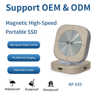 SSD Portabel 6Gb/s Transfer Data Tinggi Aluminium Tahan Lama PD100W Power Supply 200g KP-N05 untuk Laptop Desktop