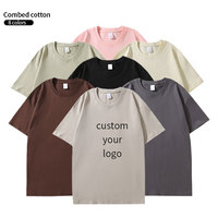 Camisetas de Algodón Grueso de 230g al por Mayor, con Estampado Personalizado, Camisetas de Cuello Redondo para Hombre, Estilo Urbano, Talla Grande