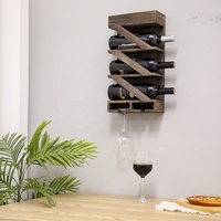 Étagère de rangement en bois avec logo personnalisé, présentoir mural pour bouteilles de whisky et de vin