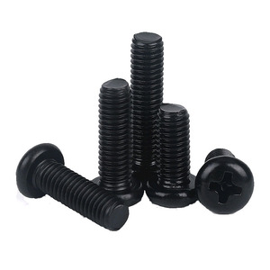 Wanqian Fasteners Black Round Head Bolts M1.4 M1.6 M2 M2.5 M3 M4 M5 M6 Phillips Pan Head Metric Grade A - Product Image 1