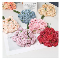 Buket Hydrangea Buatan 27 Kepala Bunga, Realistis, Buatan Tangan, Gaya Alami, Plastik Sutra, Panjang 30cm, Hari Valentine