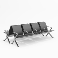 Chaise de réception d'aéroport Chaise de rangée publique en PU 3 places Chaise de poutre d'attente de clinique hospitalière avec bras