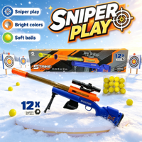 Pistolet à balles d'air en EVA souple personnalisable, jouet de jeu d'extérieur pour enfants avec 12 balles en EVA